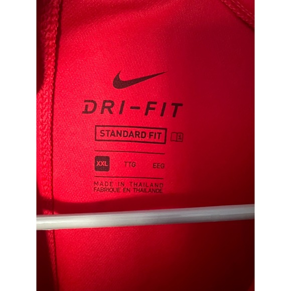 Nike Dri-FIT Polo Shirt Mens XXL Red Short Sleeve Standard Fit Golf Top - Picture 4 of 6